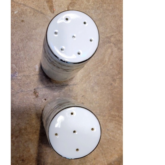 Vintage Diane Porcelain Salt Pepper Shakers Floral Blue Silver Trim Tableware - Picture 3 of 5